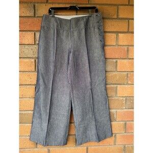 Anthropologie Cartonnier Wide Leg Sailor Pants Linen Blend Trousers | Size 12‎